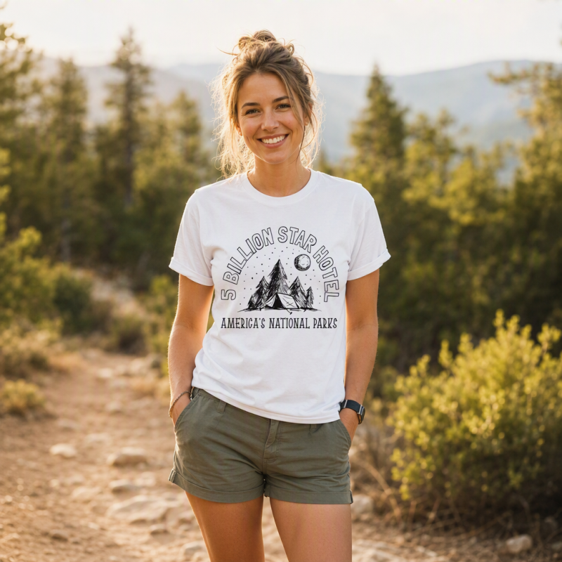 5 Billion Star Hotel America’s National Parks Camping T-Shirt