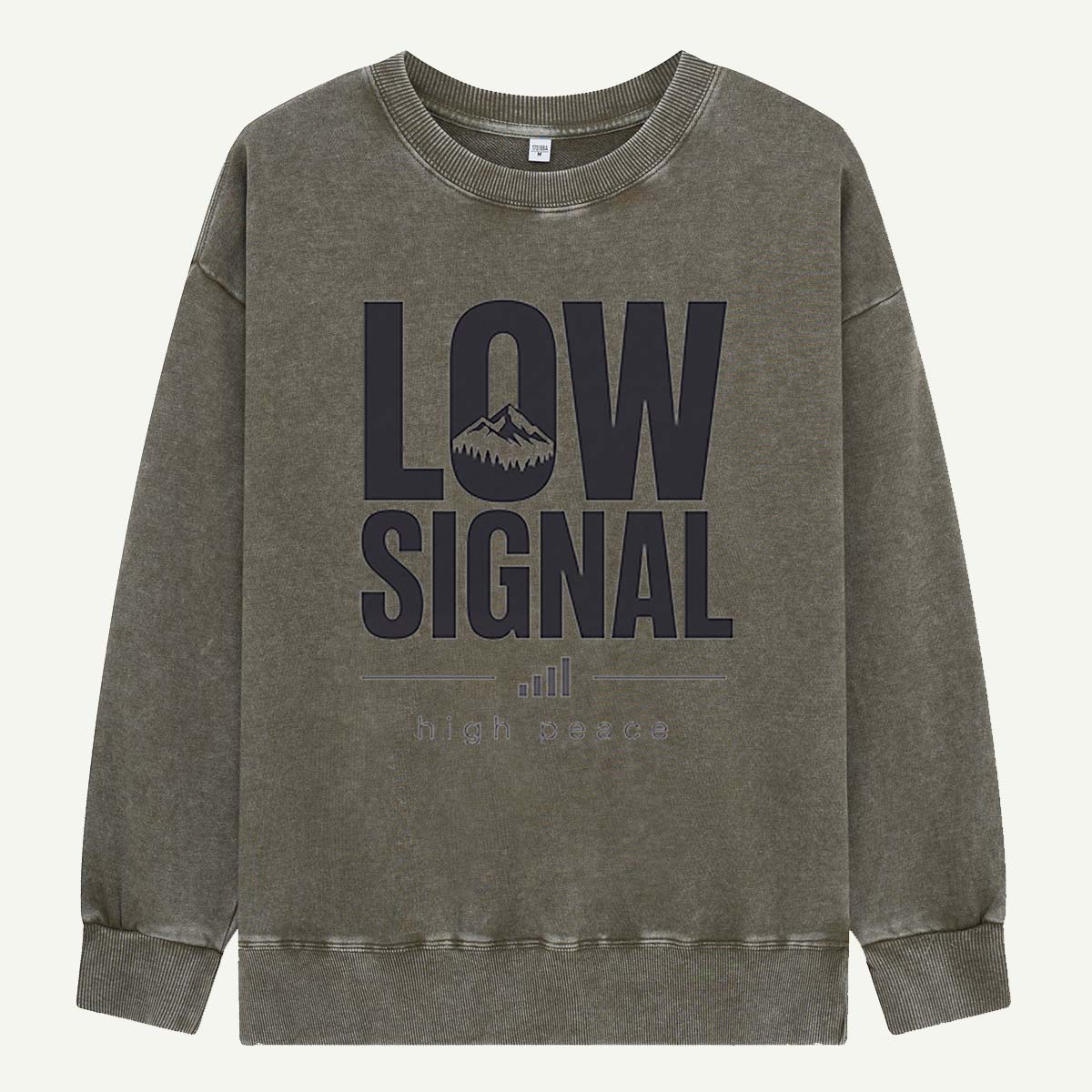 Low Signal, High Peace Washed Sweatshirts