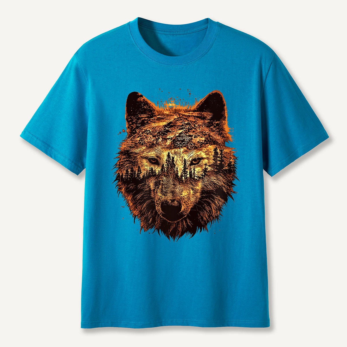 Double Exposure Wolf Forest T-Shirt