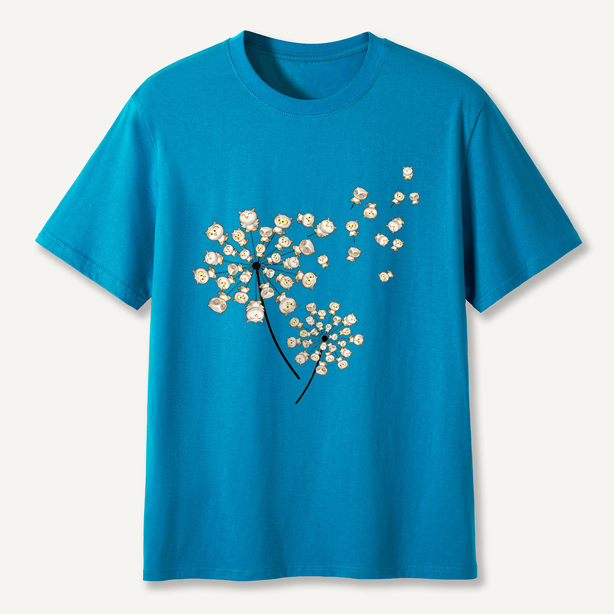 Owl Blossom Tree Dandelion Style T-Shirt