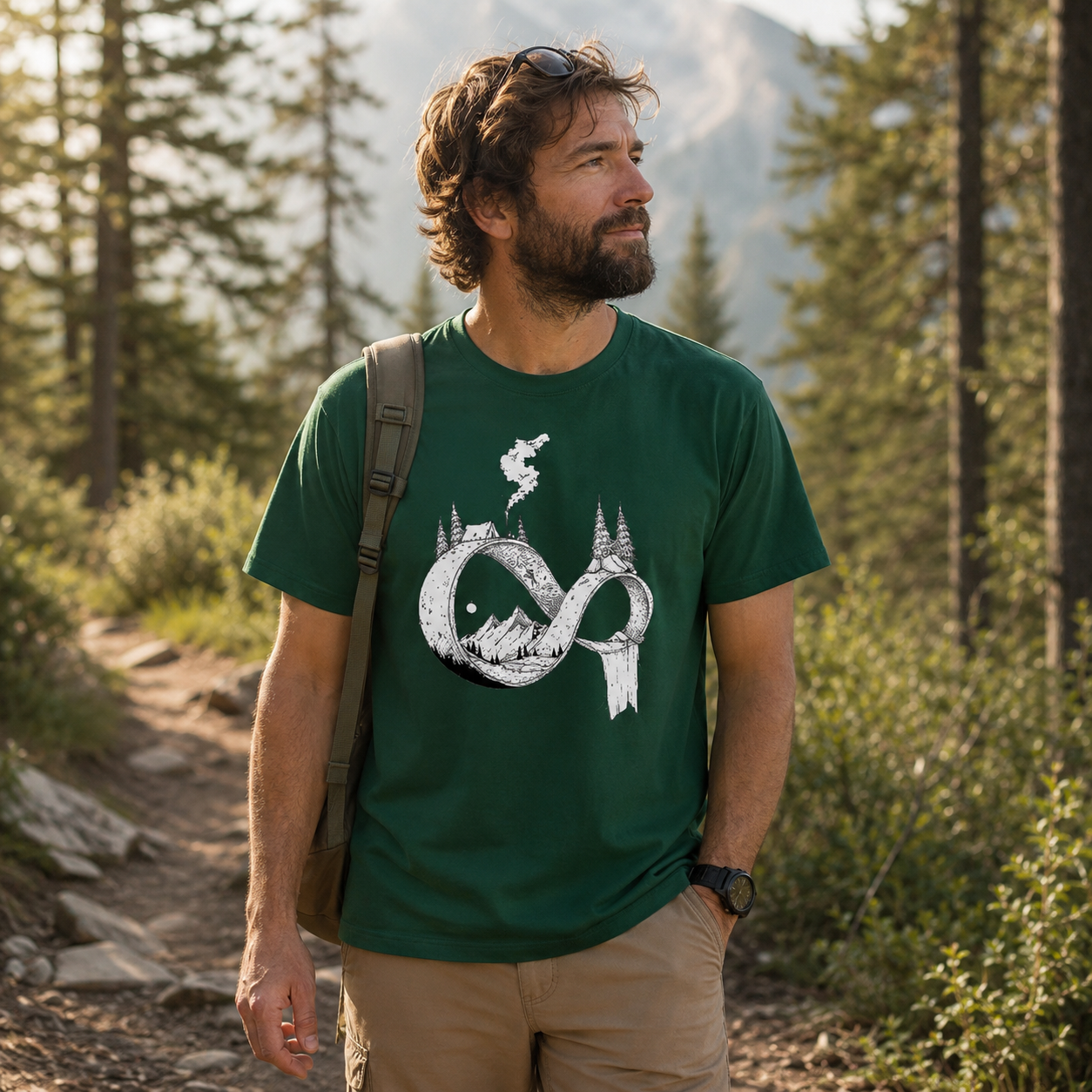 Infinity Wilderness Deer Forestscape T-Shirt