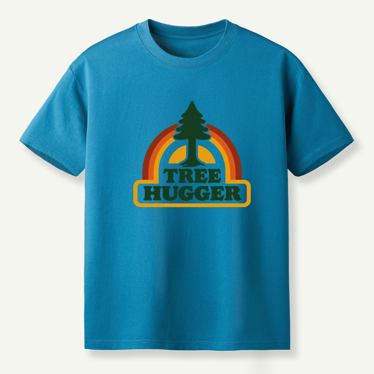 Tree Hugger Retro Rainbow Pine Badge T-Shirt