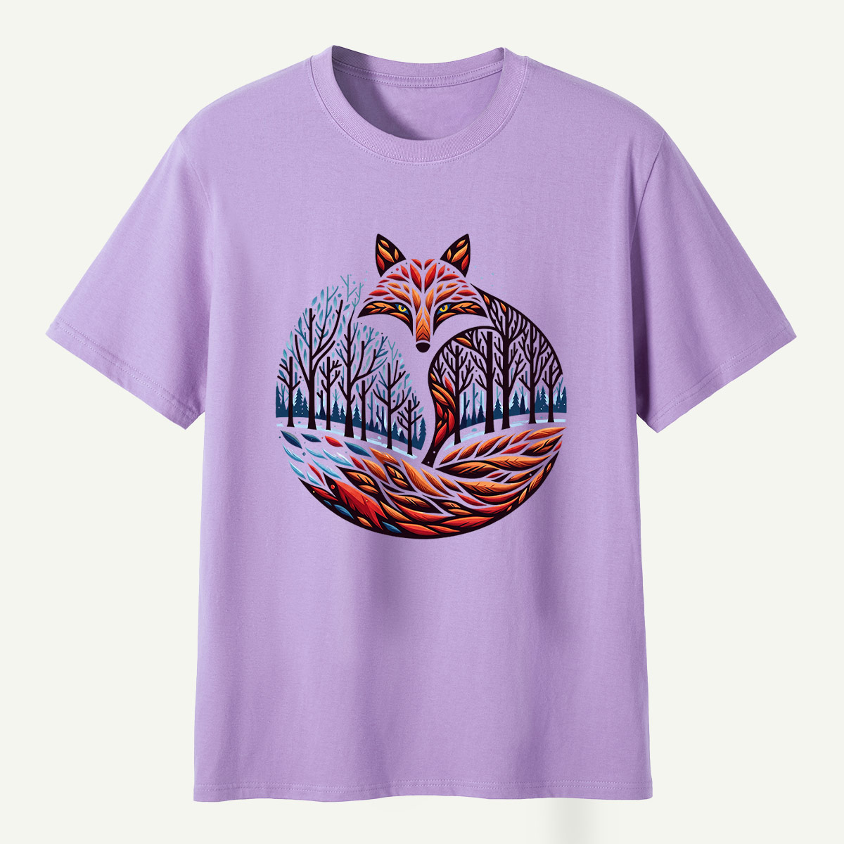 Fox Tail Winter Forestscape T-Shirt