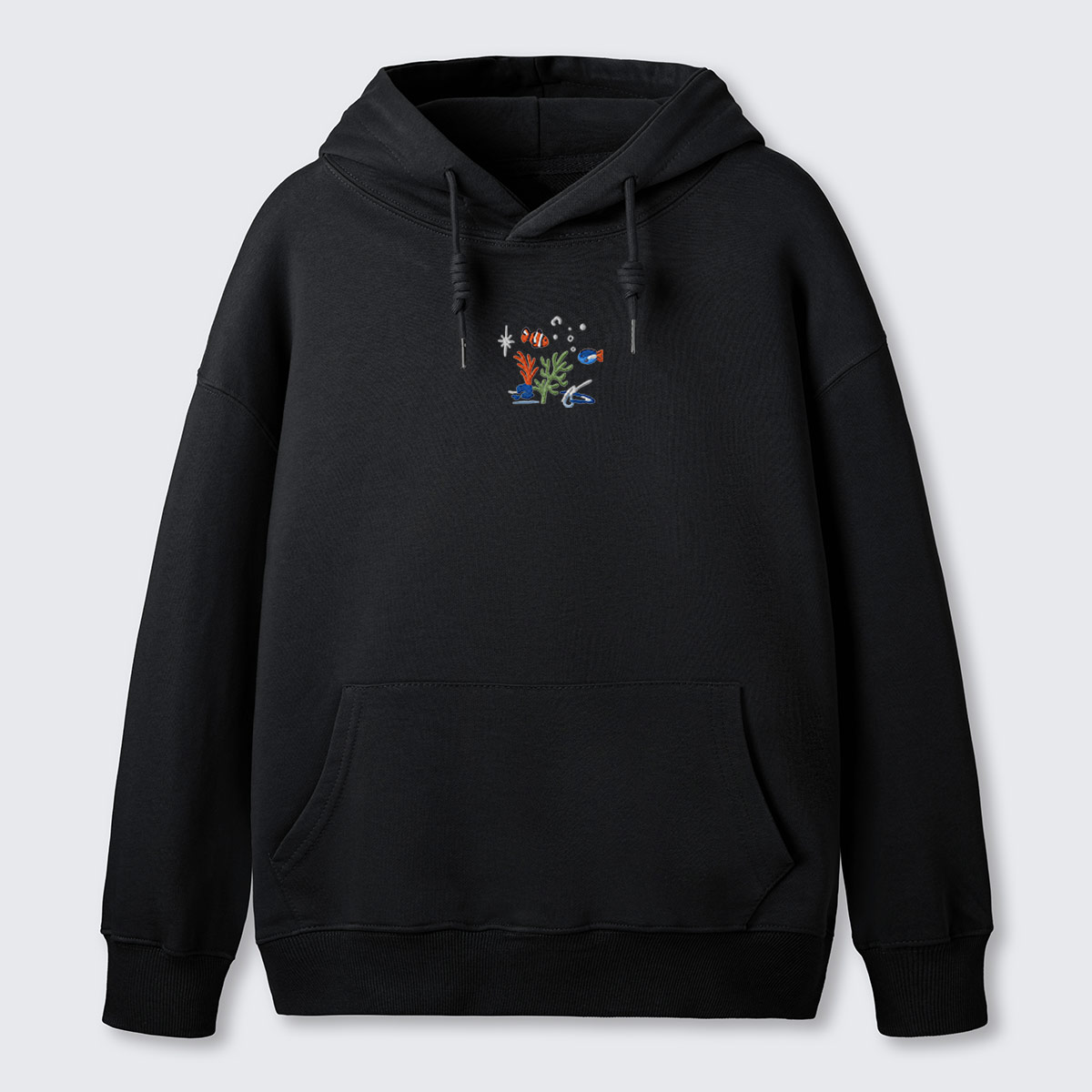 Underwater Reef Fish Embroidered Hoodie