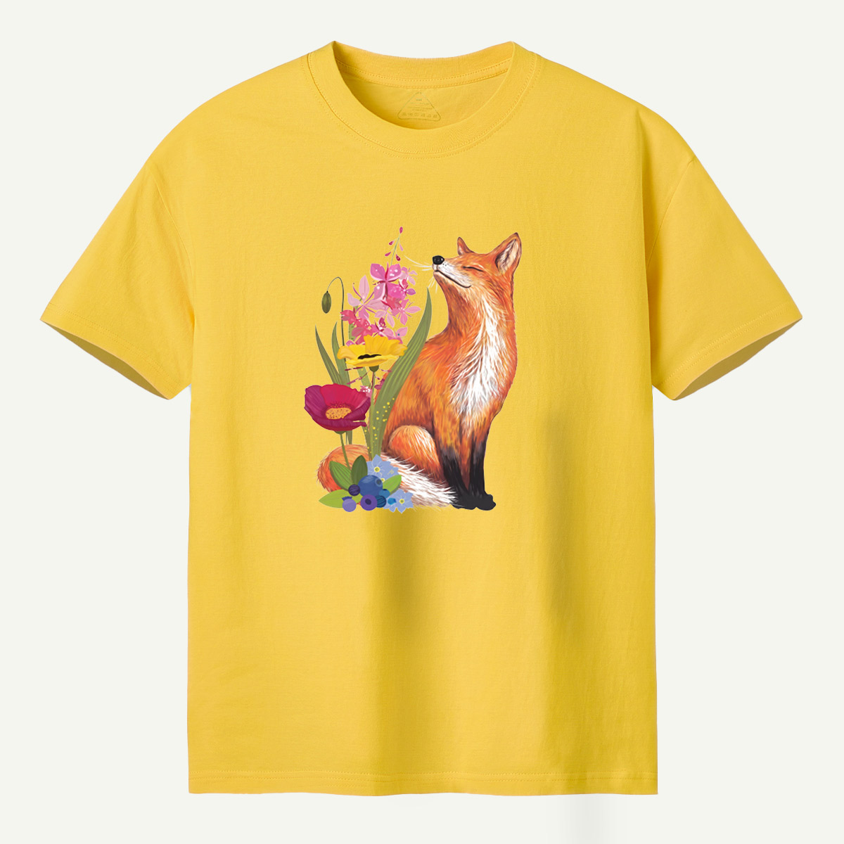 Red Fox Wildflower Blueberry Botanical Garden T-Shirt