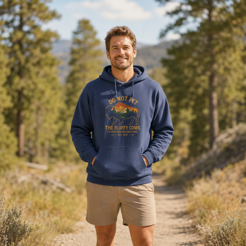 Do Not Pet The Fluffy Cows Buffalo Yellowstone National Park Hoodie