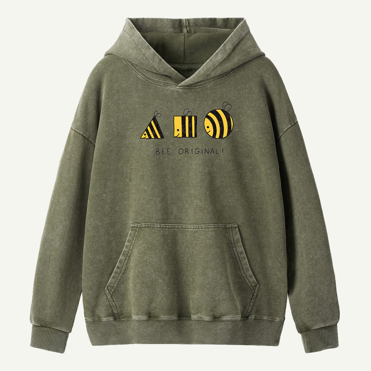 Bee Original Geometric Bees Washed Hoodie