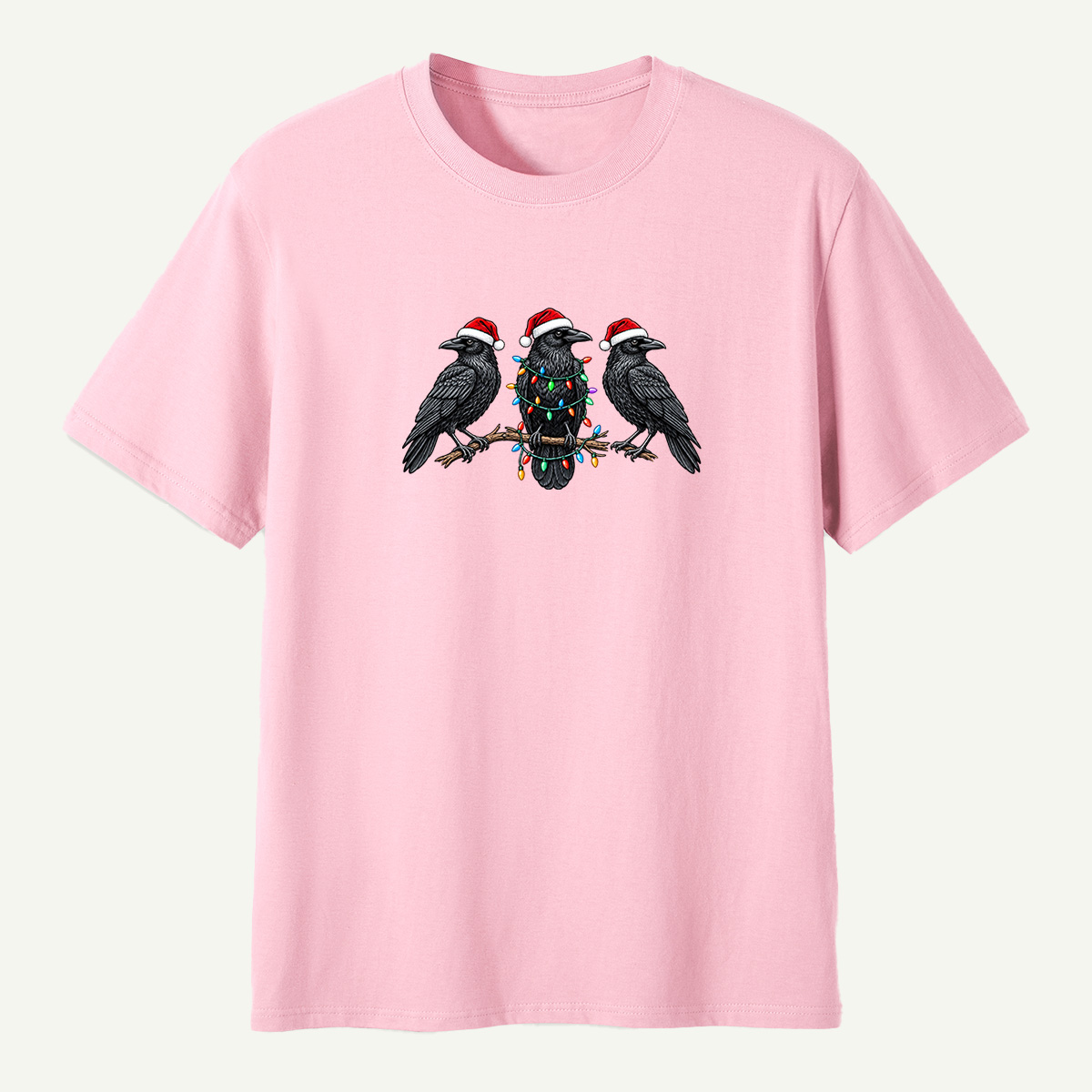 Christmas Ravens With Holiday Lights T-Shirt