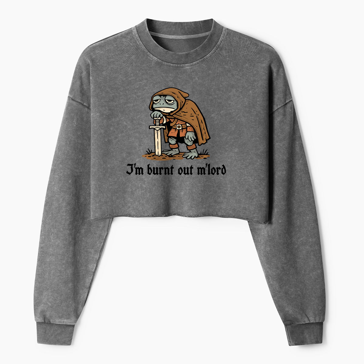 Im Burnt Out Outdoor Critter Women's Washed Cropped Sweatshirt
