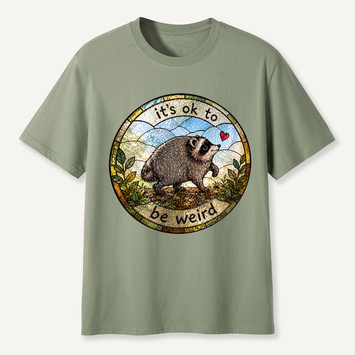 It’s OK to Be Weird Jimothy Round Art  T-Shirt