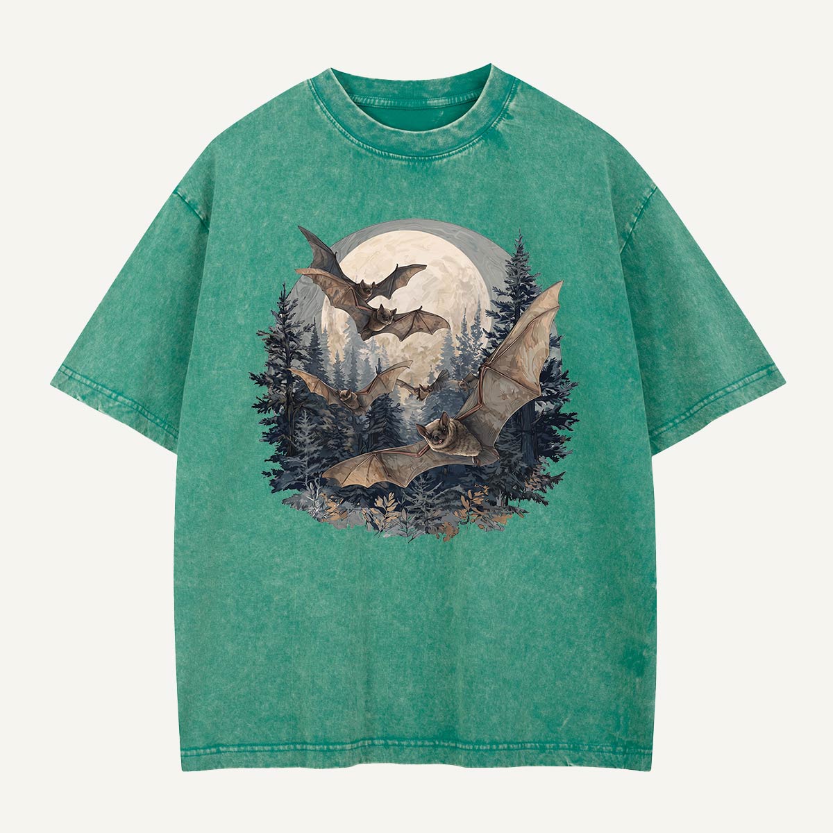 Moonrise Over the Bat Pines Washed T-Shirt