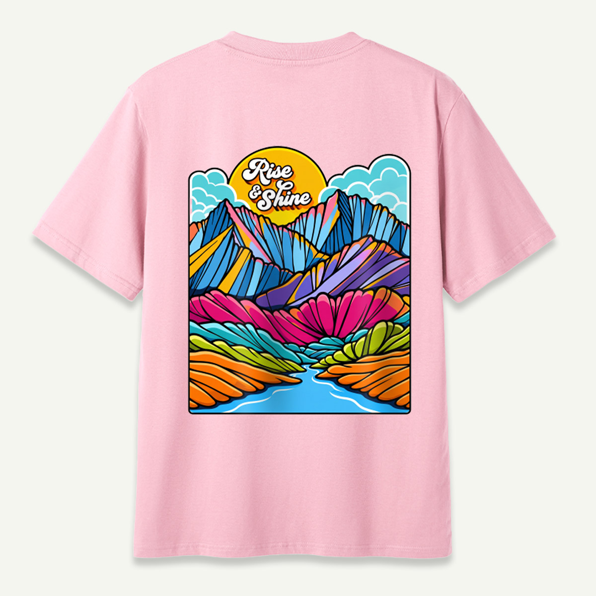 Rise And Shine Colorful Mountain Sunrise Landscape T-Shirt