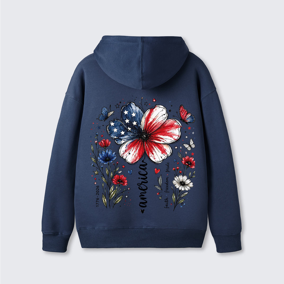 USA 250th Anniversary Floral  Hoodie