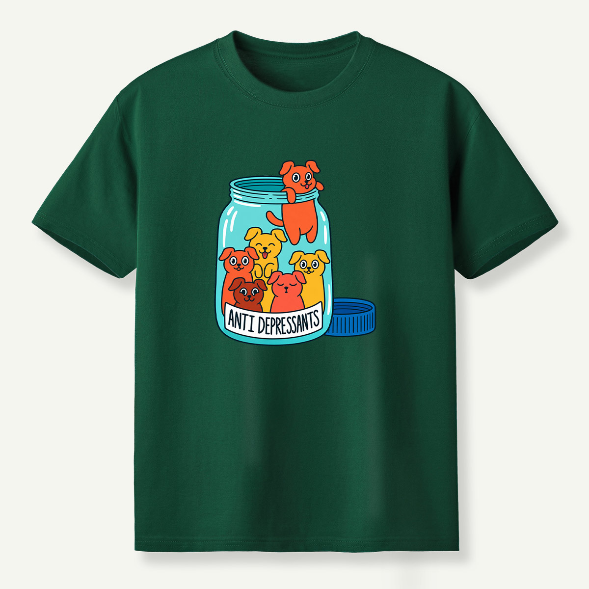 Anti Depressants Puppy Jar Funny Illustration T-Shirt