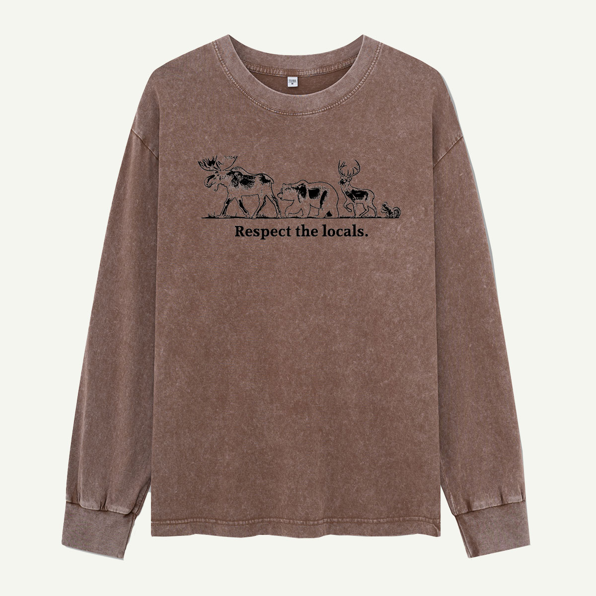 Respect the Locals Wildlife Crew Washed Long Sleeves