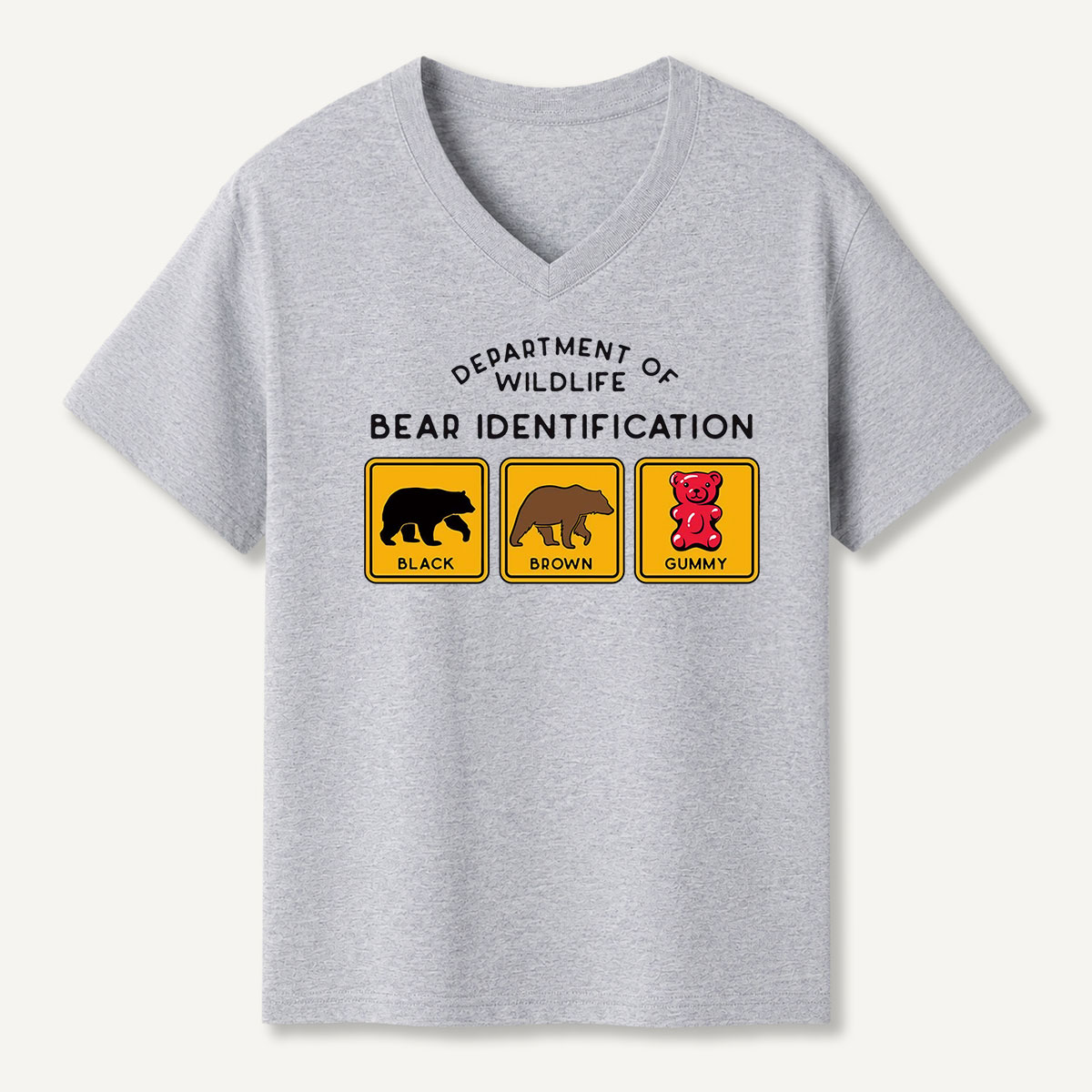 Bear Tee Cotton Classic V-neck T-Shirt