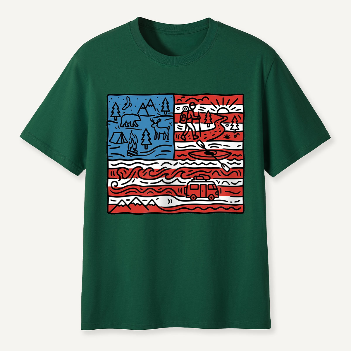 Outdoor Adventure Flag T-Shirt