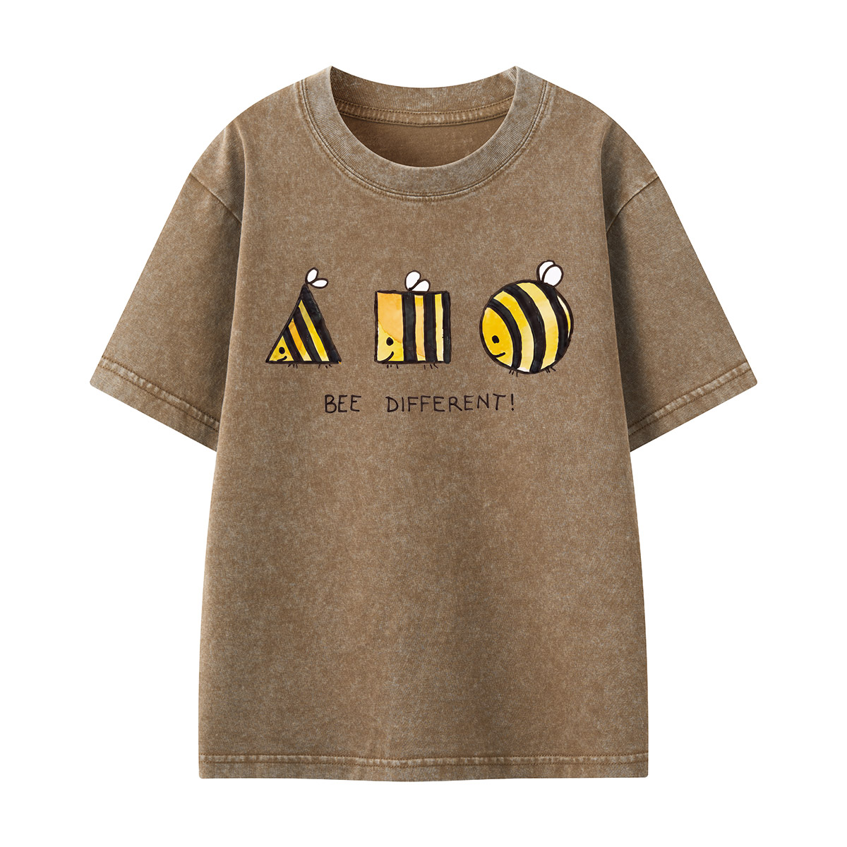 Bee Different Cute Bumblebee Kids Washed T-Shirt