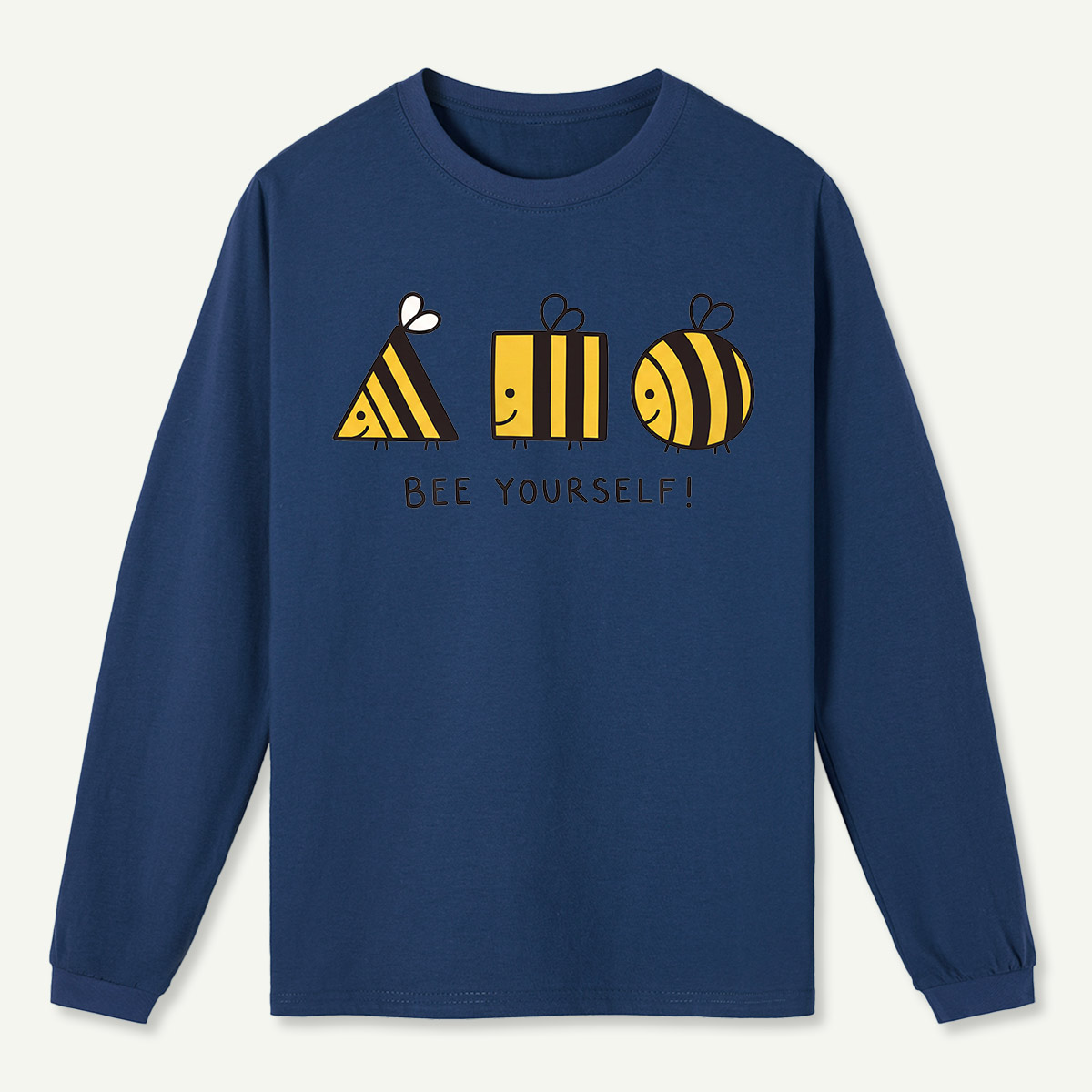 Bee Yourself Geometric Bees Long Sleeve T-Shirt