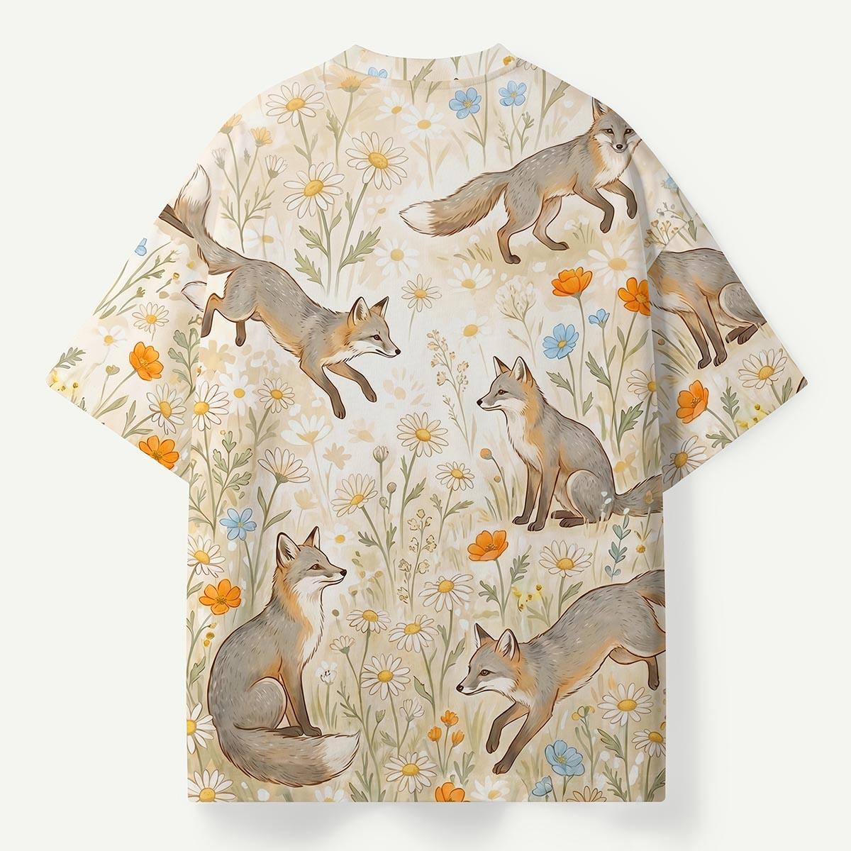 Fox and Wild Daisy Eco All-Over Print T-Shirt
