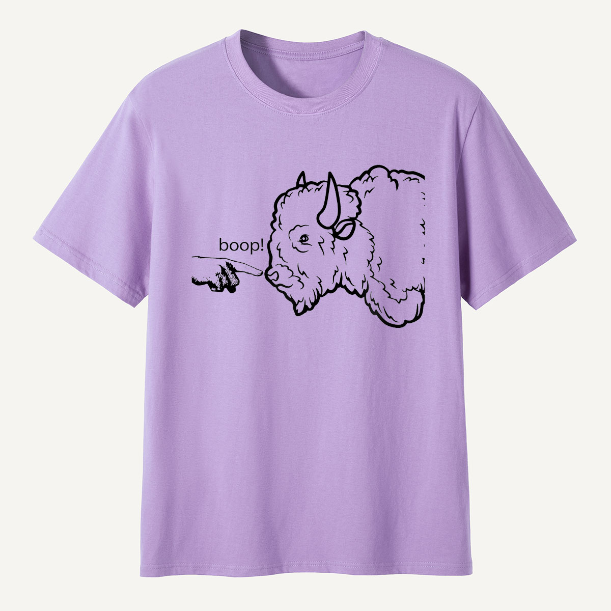 Boop the Bison Funny Line Art T-Shirt