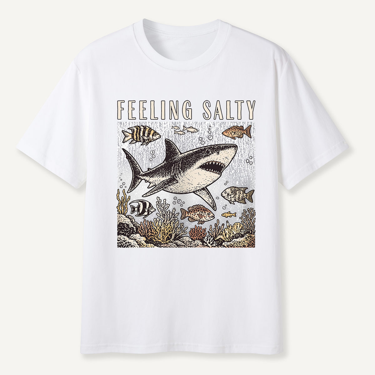 Feeling Salty Shark Ocean Humor T-Shirt