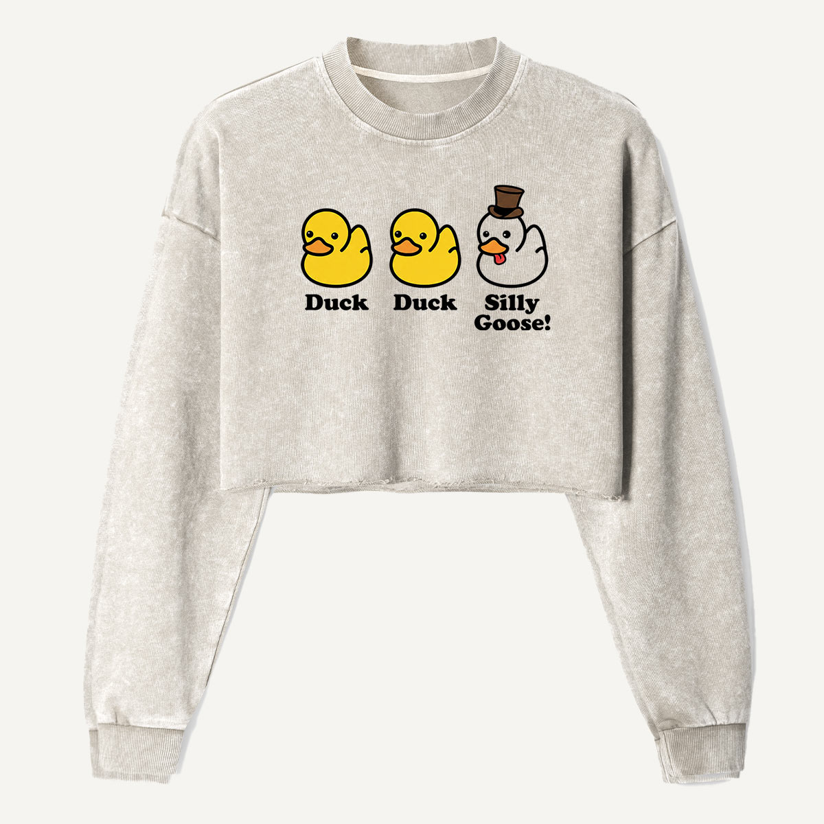 Duck Duck Silly Goose Women's Washed Cropped Sweatshirt