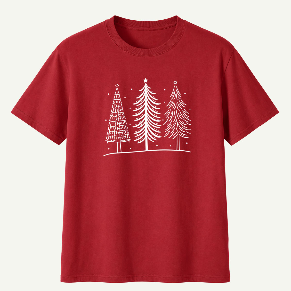 Hand Drawn Winter Christmas Tree Trio T-Shirt
