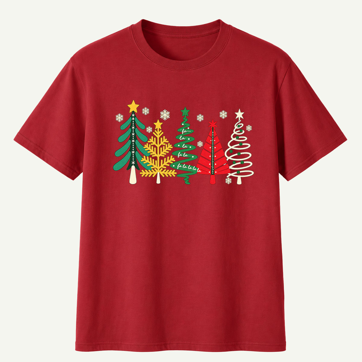 Retro Colorful Christmas Tree Collection T-Shirt