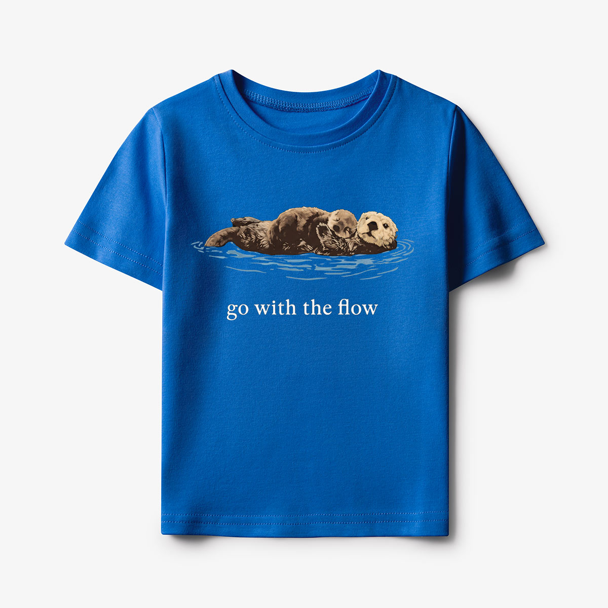 Go With The Flow Sea Otter Wildlife Nature Kids T-Shirt