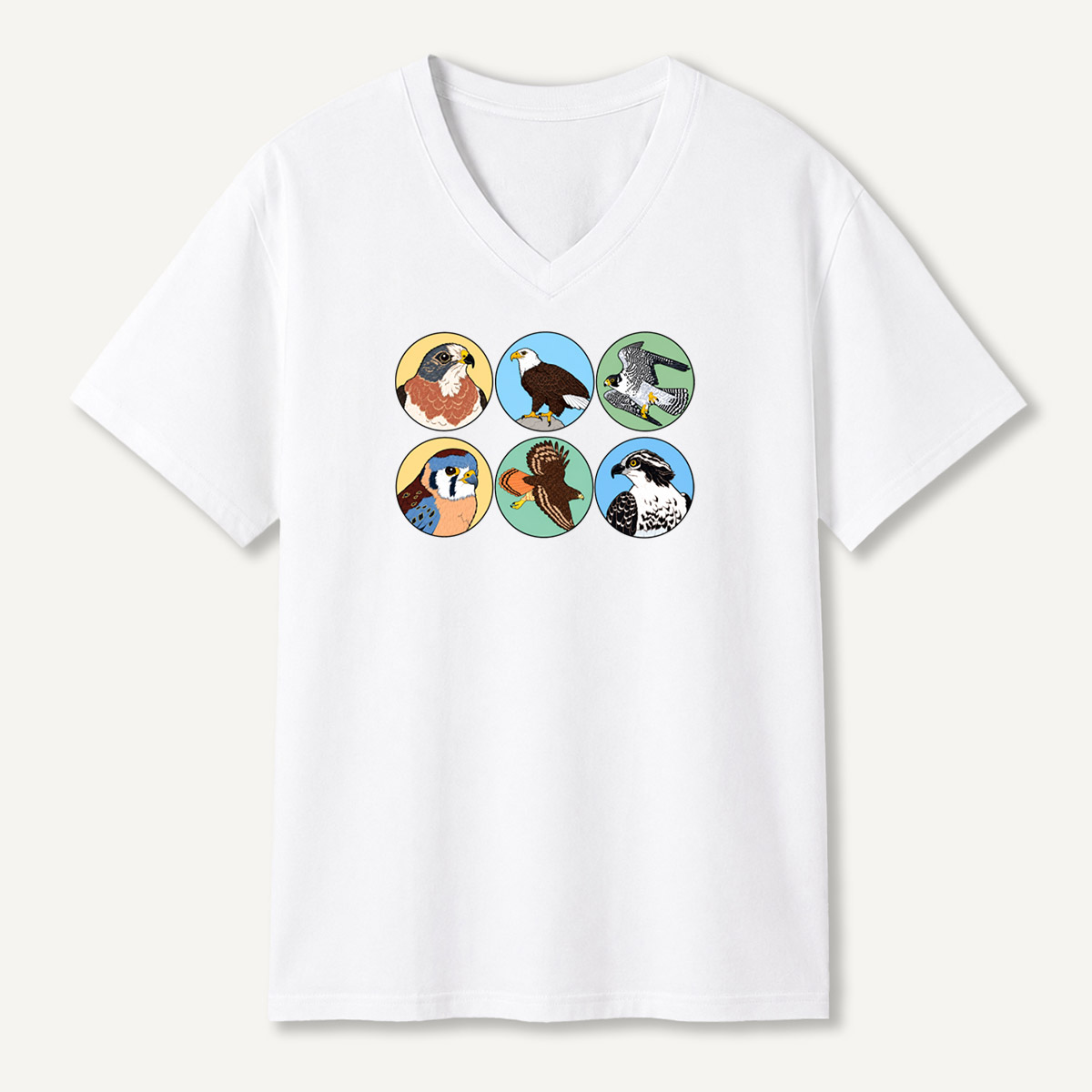 Birds Of Prey Circle Portrait Collection V-neck T-Shirt