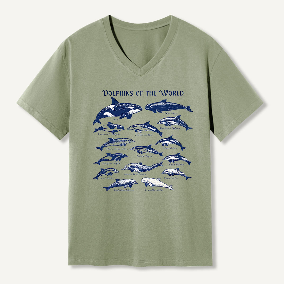 Dolphins Of The World Marine Guide V-neck T-Shirt