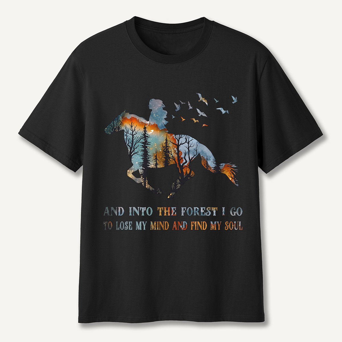 And Into the Forest I Go Horse Silhouette T-Shirt