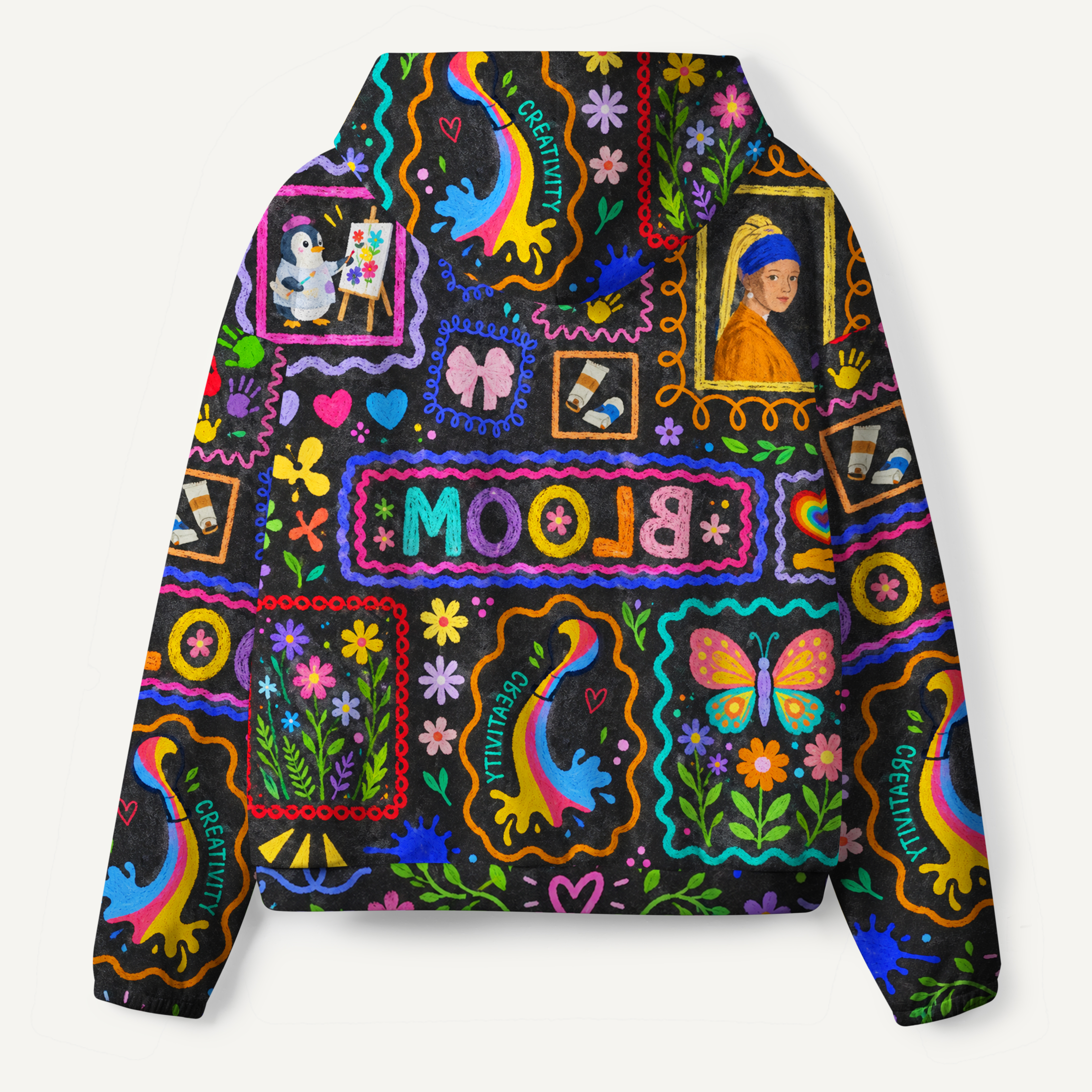 Bloom Folk Art Patchwork All-over Printed Hoodie