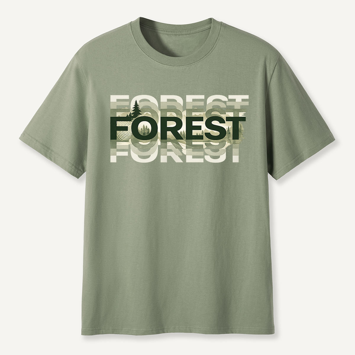 Forest Reflection Typographic T-Shirt