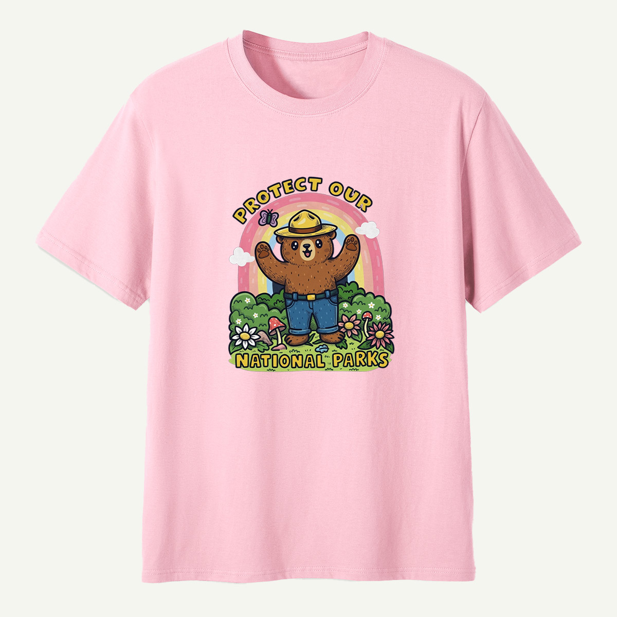 Protect Our National Parks Ranger Bear Garden Scene T-Shirt
