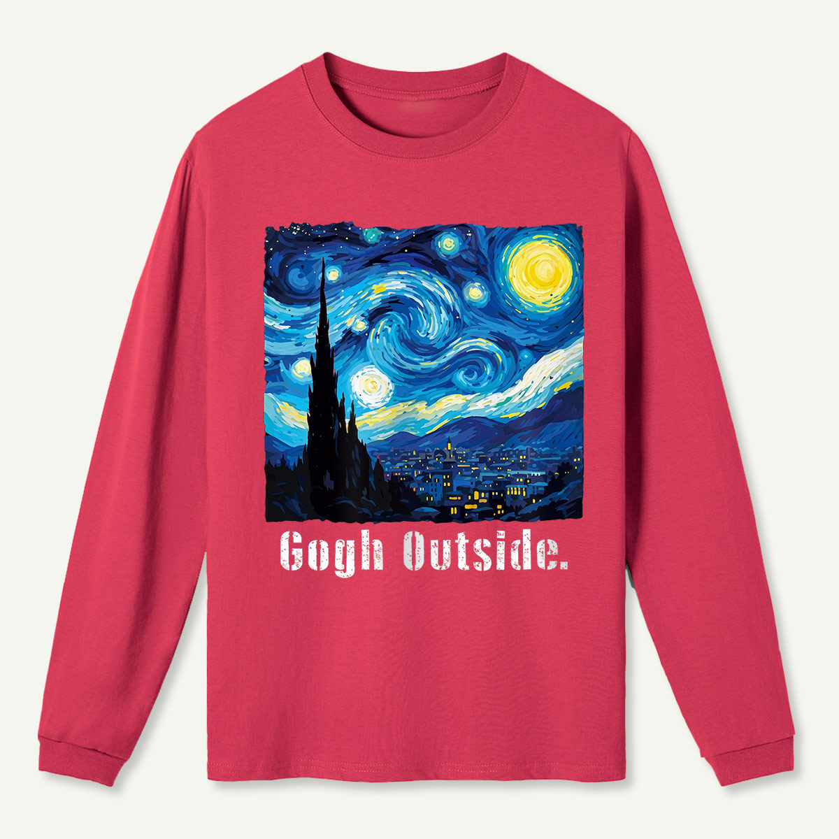 Swirl Night Sky Gogh Outside  Long Sleeve T-Shirt