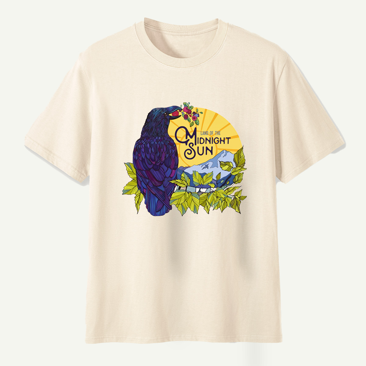 Land Of The Midnight Sun Raven Mountain Alaska Landscape T-Shirt