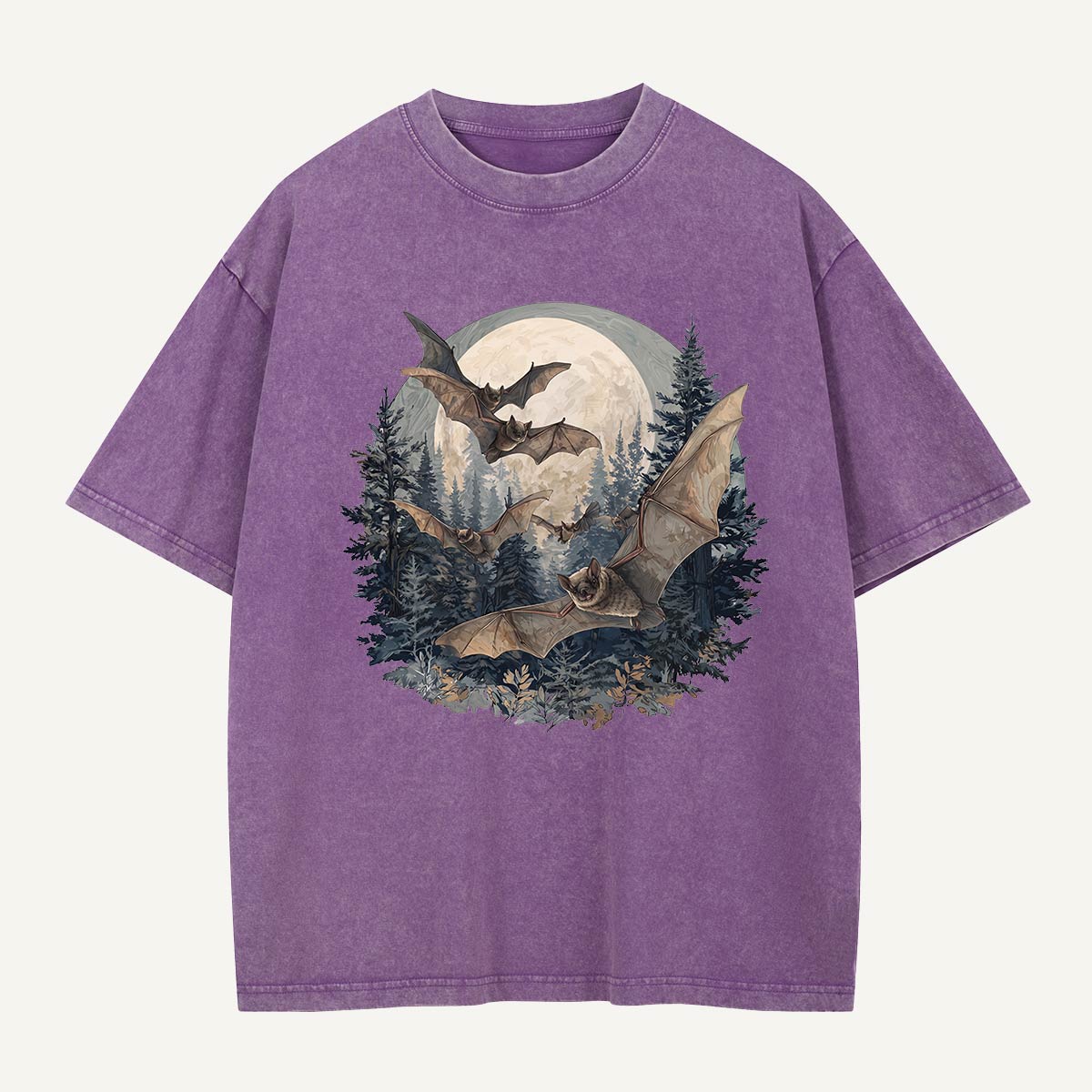 Moonrise Over the Bat Pines Washed T-Shirt