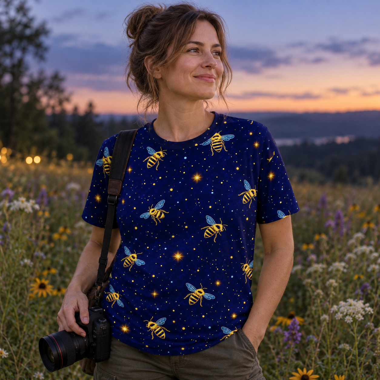 Starry Bee Flight Premium Pure Cotton Tee