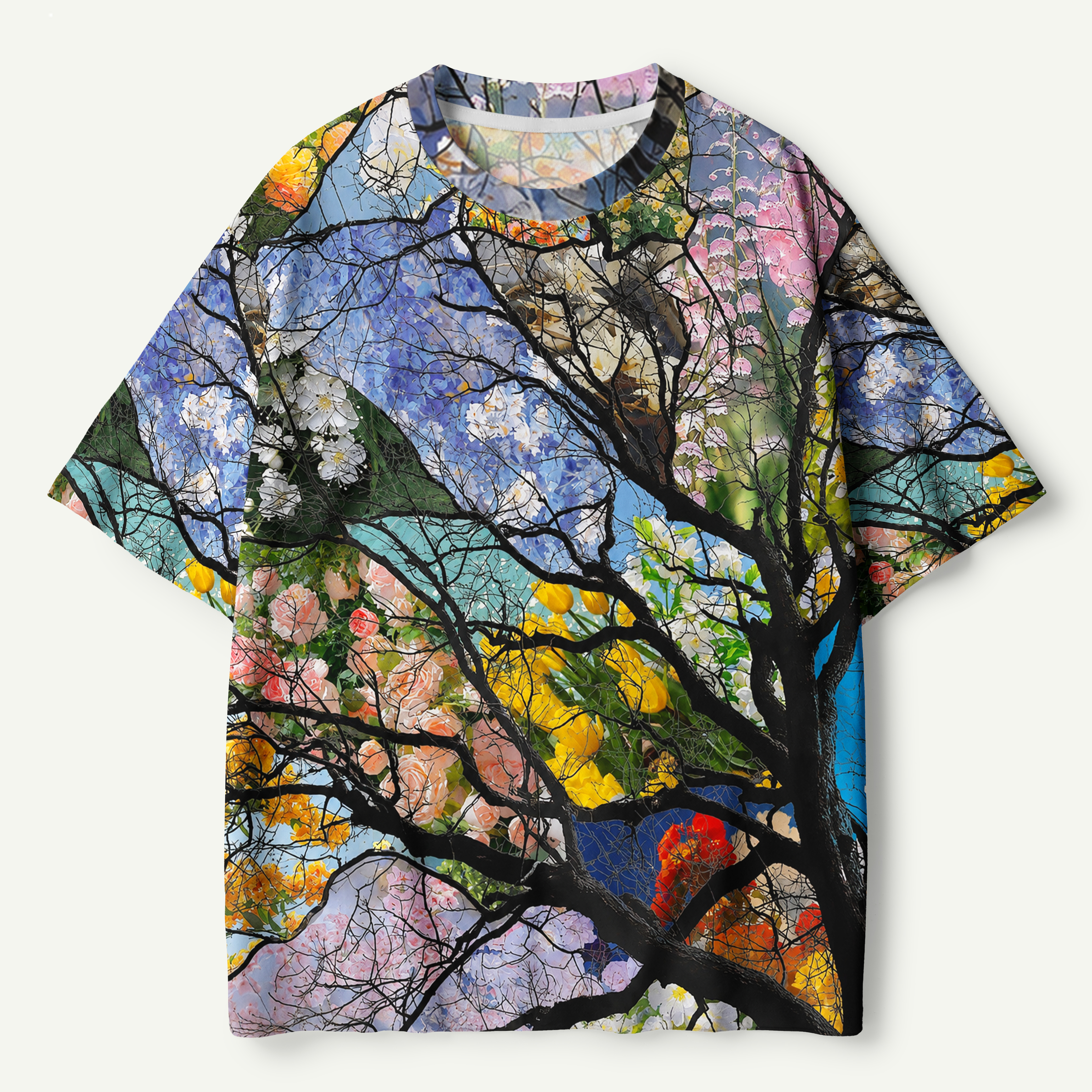Stained Glass Autumn Tree Canopy Premium Pure Cotton Tee