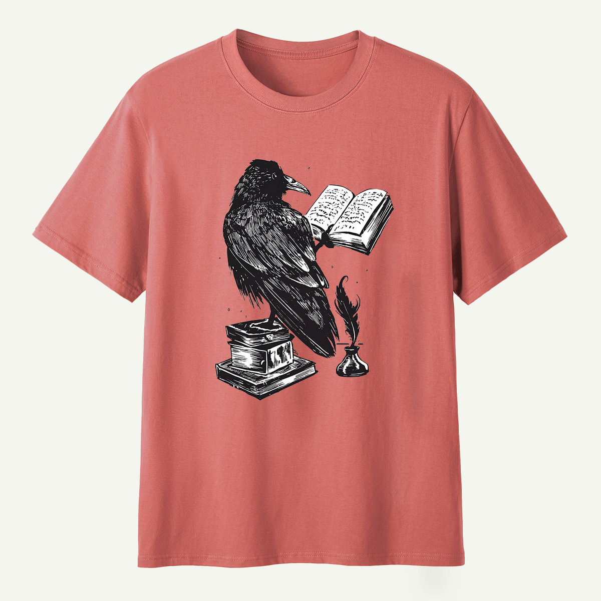 Raven Scholar Reading Books T-Shirt