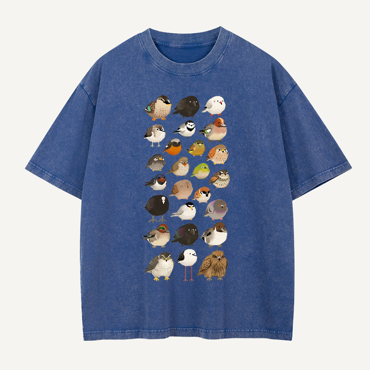 Bird Species Illustration Washed T-Shirt