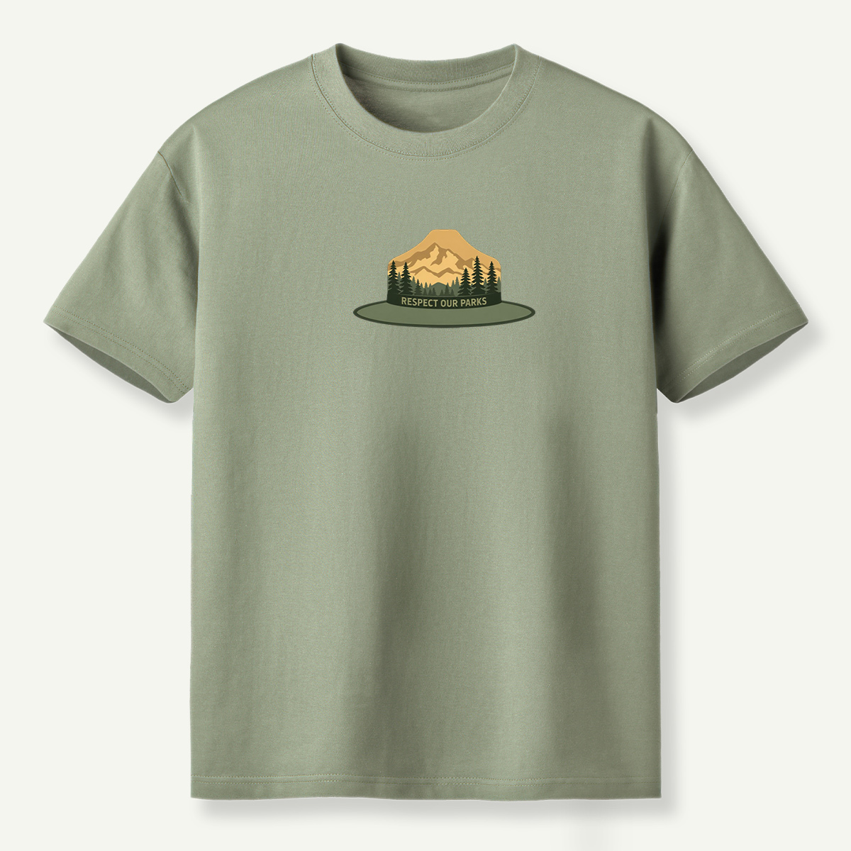 Respect Our Parks Mountain Forest Ranger Hat Badge T-Shirt