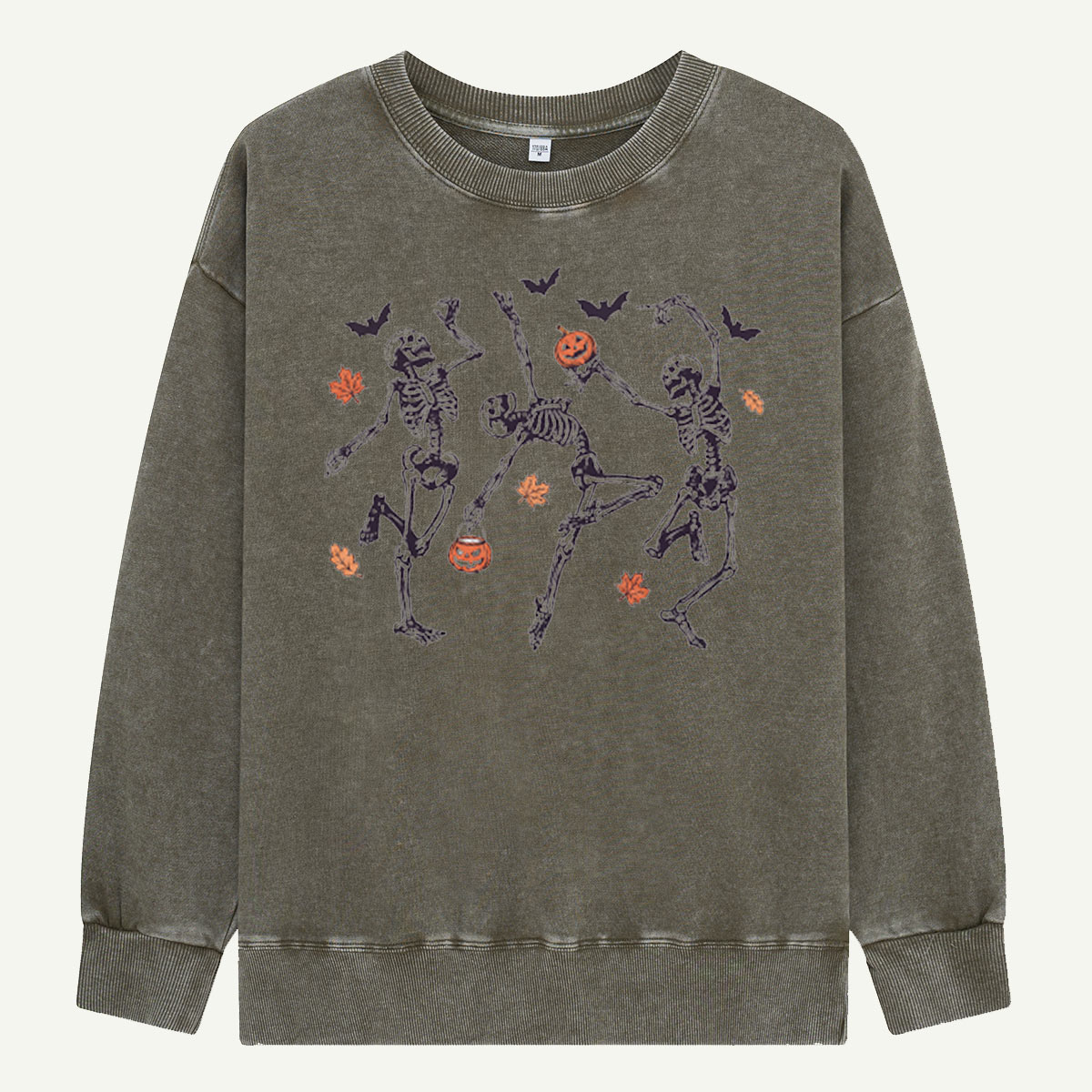 Dancing Skeletons Leaves Washed Sweatshirts