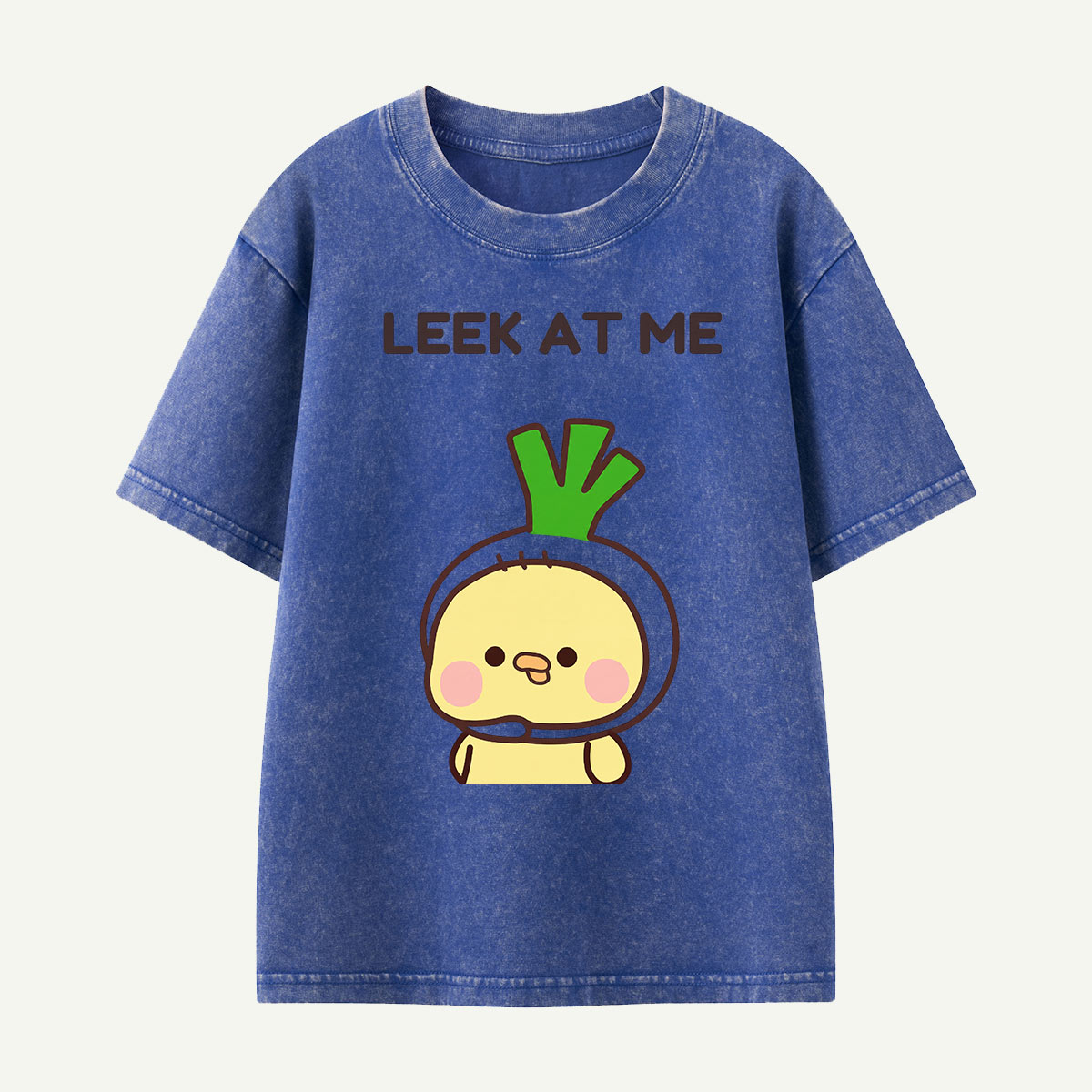 Leek at Me Veggie Pun Kids Washed T-Shirt