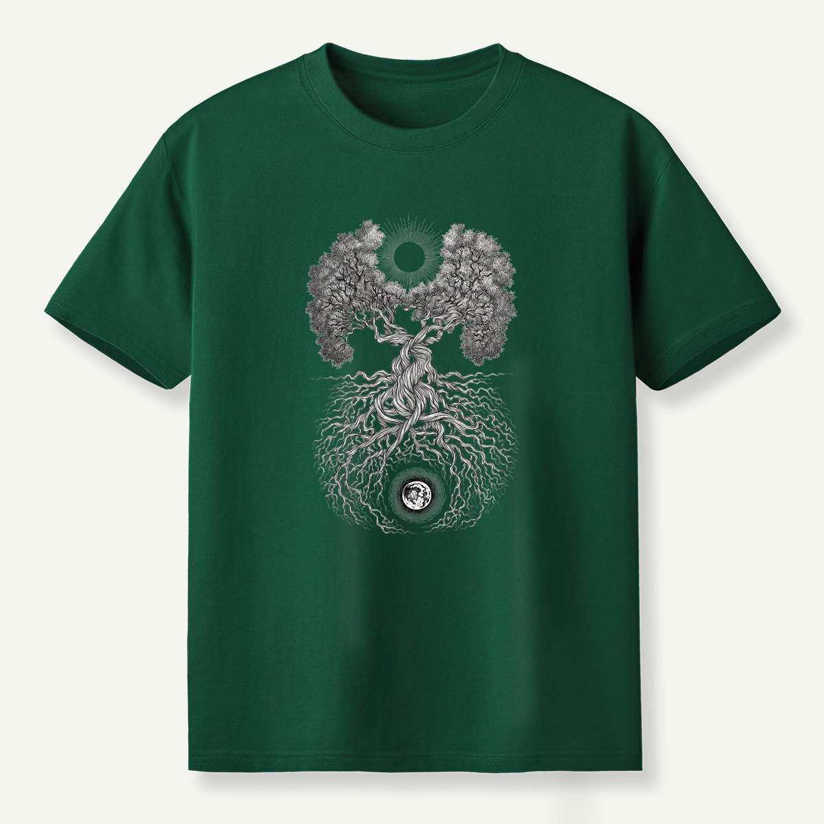 Tree Of Life Sun And Moon Duality T-Shirt