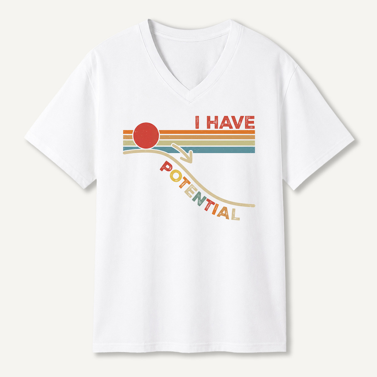 I Have Potential Retro Science Humor V-neck T-Shirt