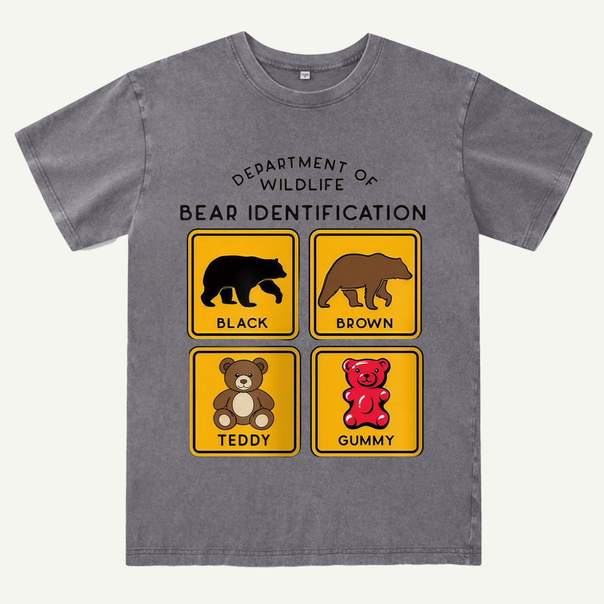 Department of Wildlife Bear Identification Washed T-Shirt