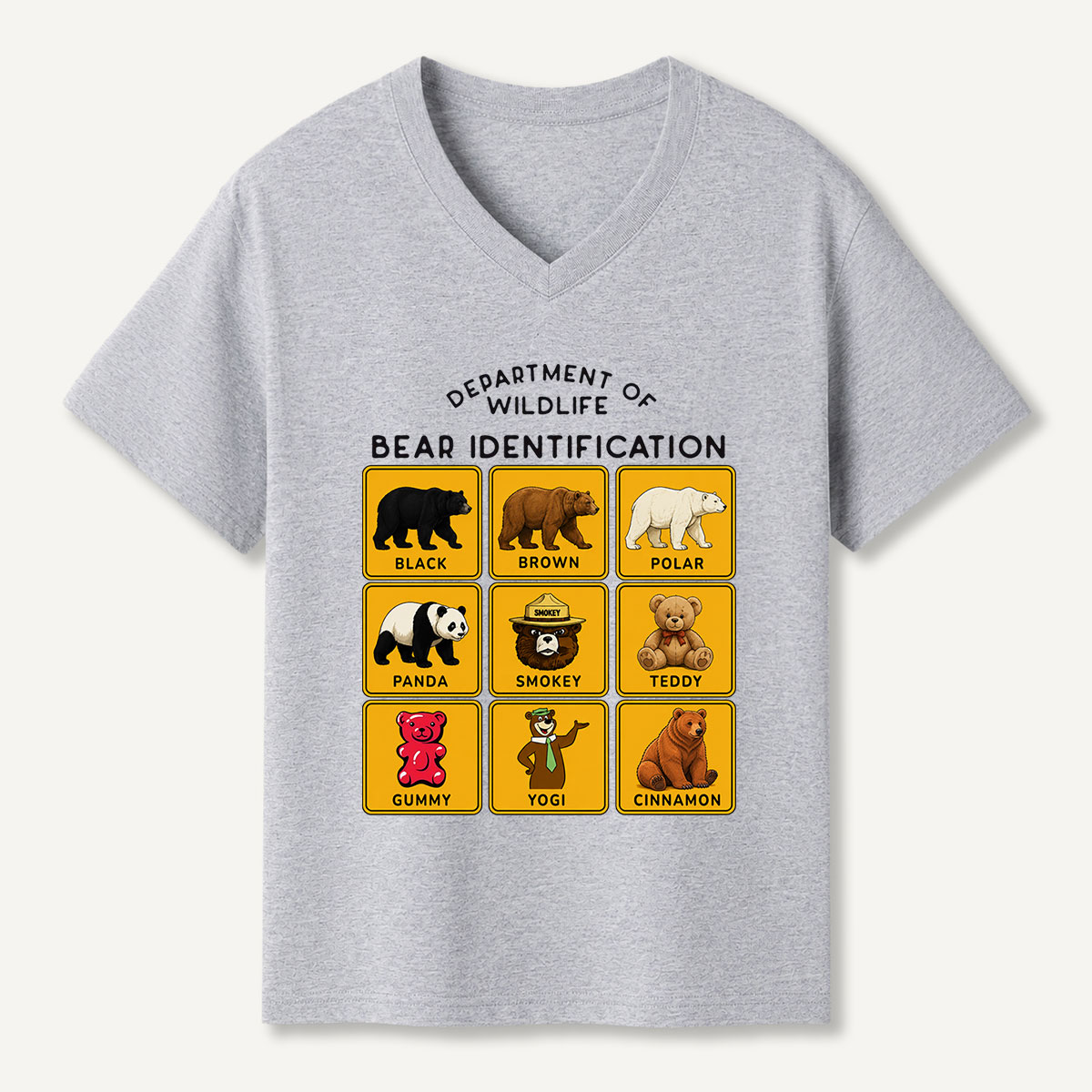 Department of Wildlife Bear Identification V-neck T-Shirt